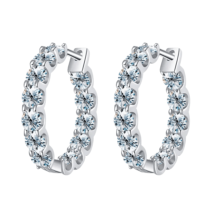 2.6ct D Moissanite 925 Sterling Silver Huggie Hoop Earrings for Women Wedding 2.6ct D Moissanite 925 Sterling Silver Huggie Hoop Earrings for Women Wedding