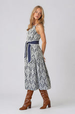 Anell Halter Embroidered Dress - Navy/Cream (Final Sale) Anell Halter Embroidered Dress - Navy/Cream (Final Sale)