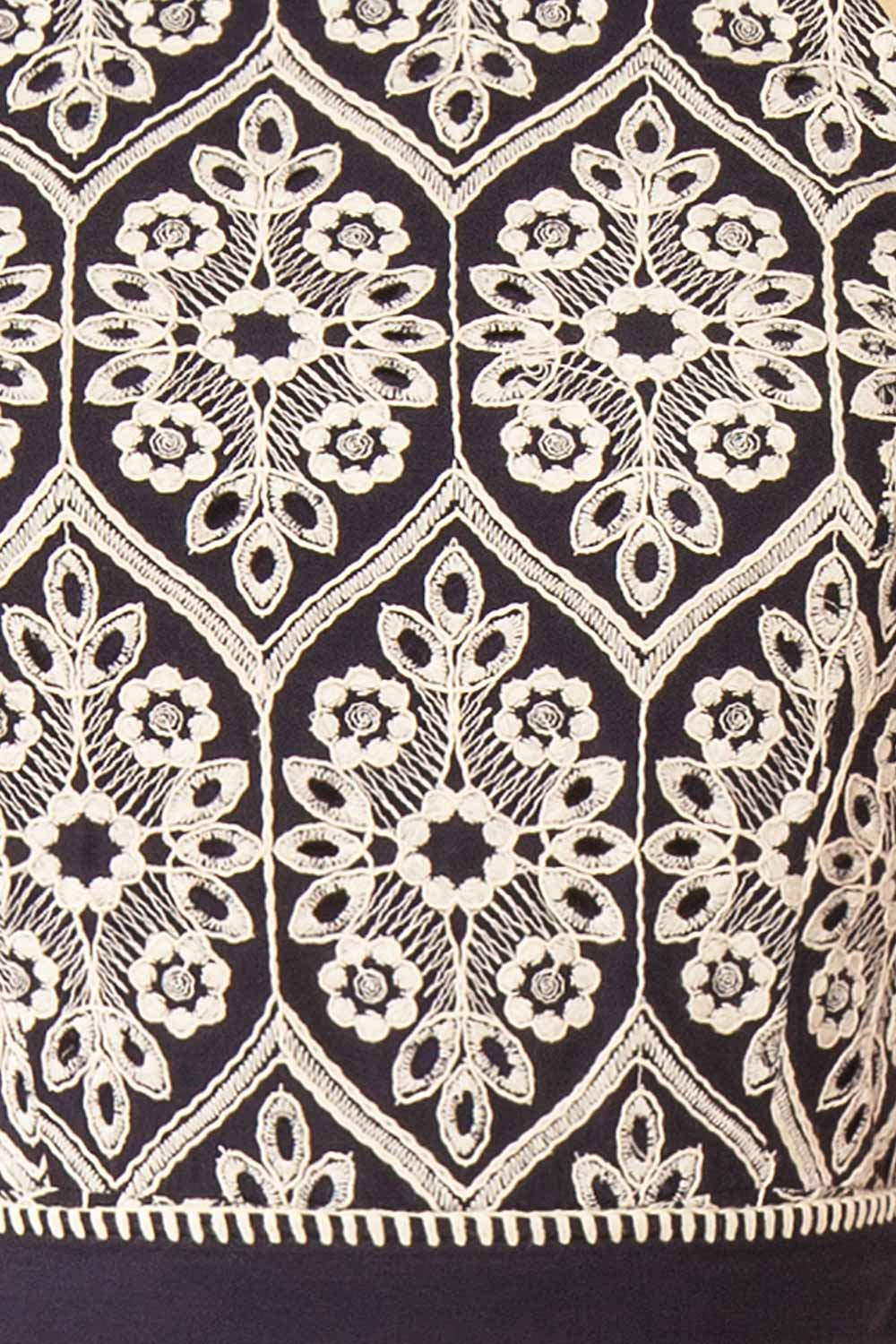 Anell Halter Embroidered Dress - Navy/Cream (Final Sale) Anell Halter Embroidered Dress - Navy/Cream (Final Sale)