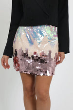 Bayley Paillette Mini Skirt - Pink Multi (Final Sale) Bayley Paillette Mini Skirt - Pink Multi (Final Sale)