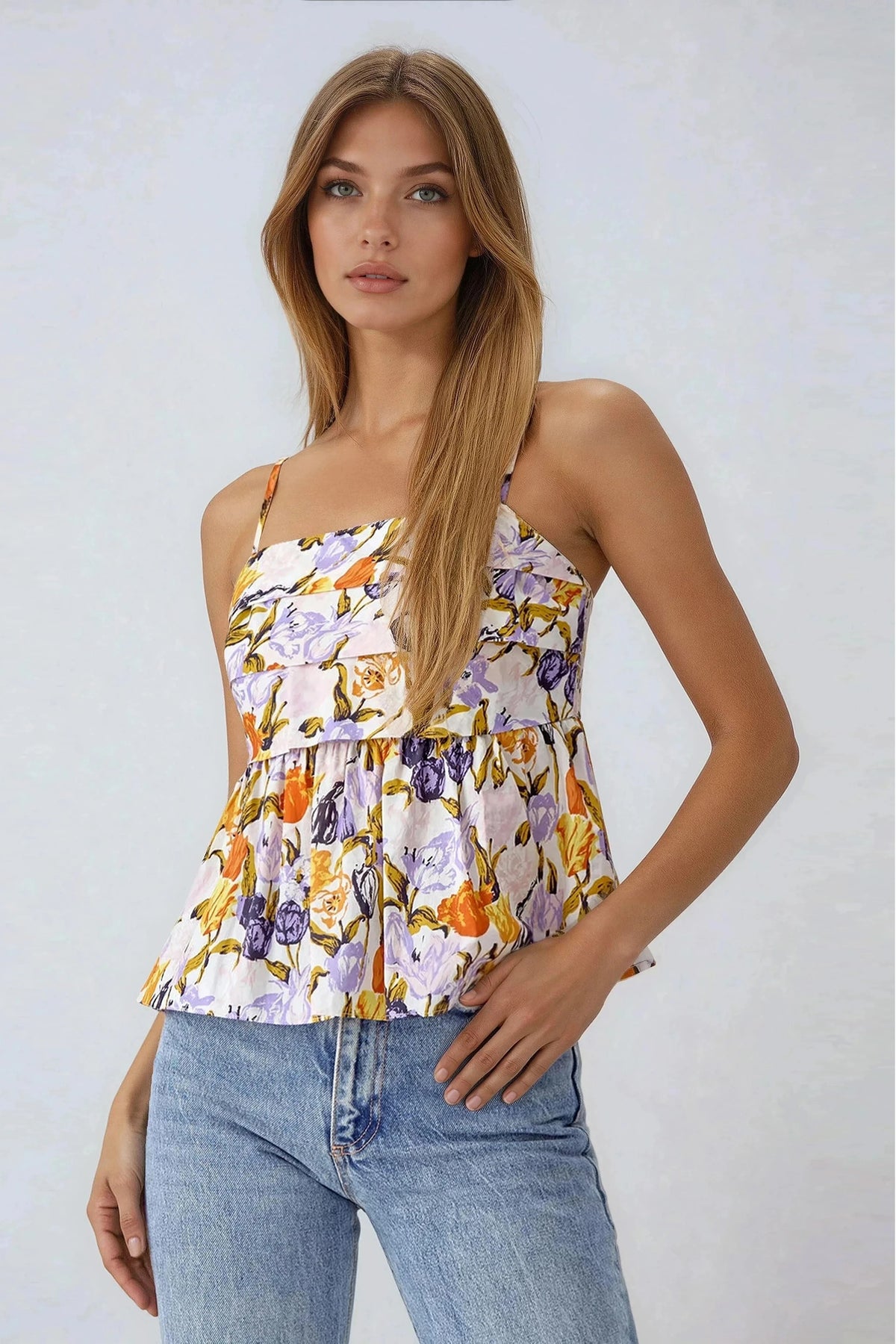Colleen Peplum Top - Multicolor Colleen Peplum Top - Multicolor
