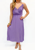 Eileen Pleaded Slip Midi Dress - Lavender (Final Sale) Eileen Pleaded Slip Midi Dress - Lavender (Final Sale)