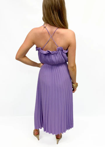 Eileen Pleaded Slip Midi Dress - Lavender (Final Sale) Eileen Pleaded Slip Midi Dress - Lavender (Final Sale)