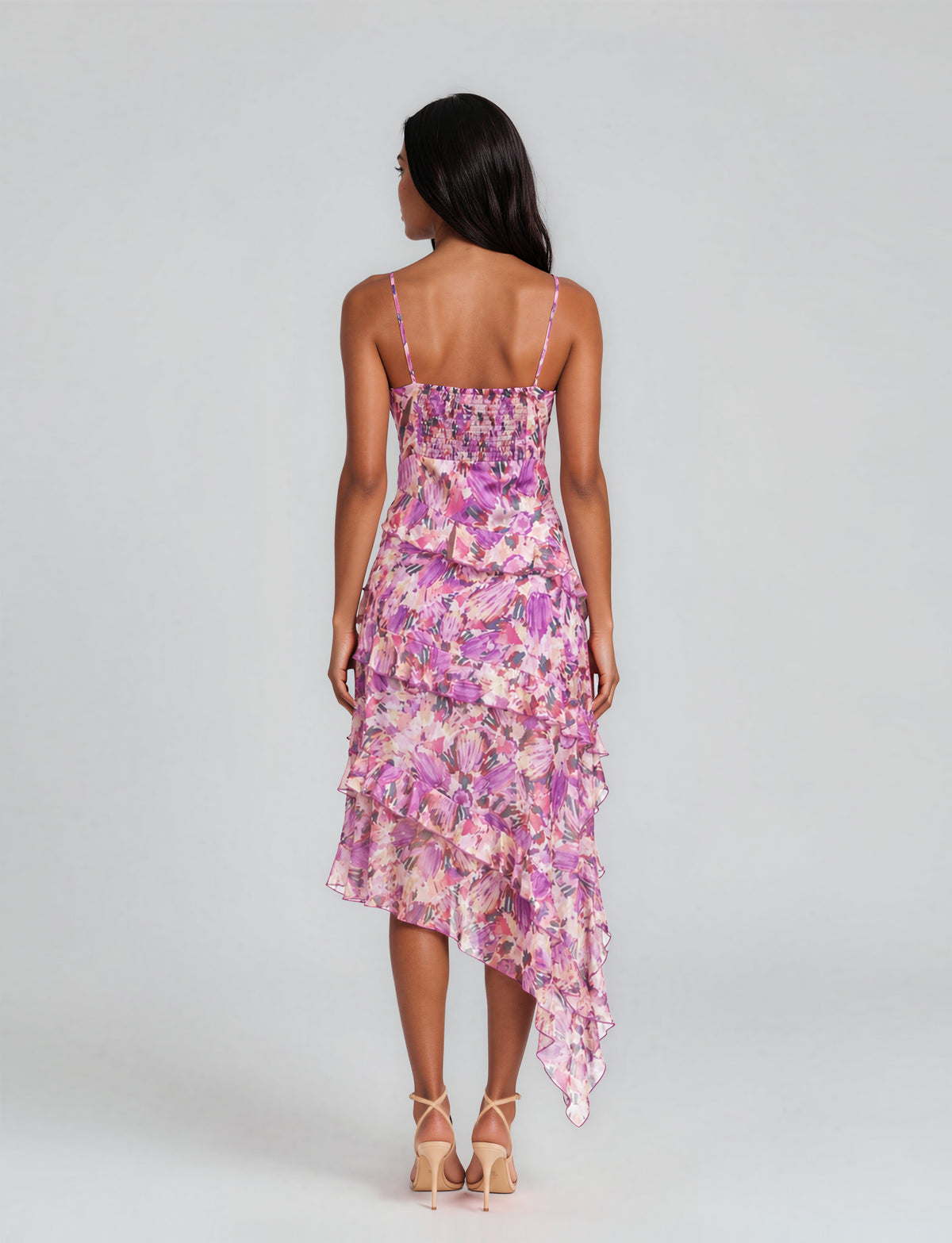 Gia Cowl Neck Frill Midi Dress - Violet Yellow (Final Sale) Gia Cowl Neck Frill Midi Dress - Violet Yellow (Final Sale)