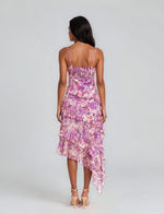 Gia Cowl Neck Frill Midi Dress - Violet Yellow (Final Sale) Gia Cowl Neck Frill Midi Dress - Violet Yellow (Final Sale)