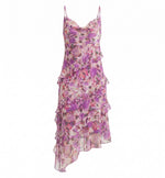 Gia Cowl Neck Frill Midi Dress - Violet Yellow (Final Sale) Gia Cowl Neck Frill Midi Dress - Violet Yellow (Final Sale)