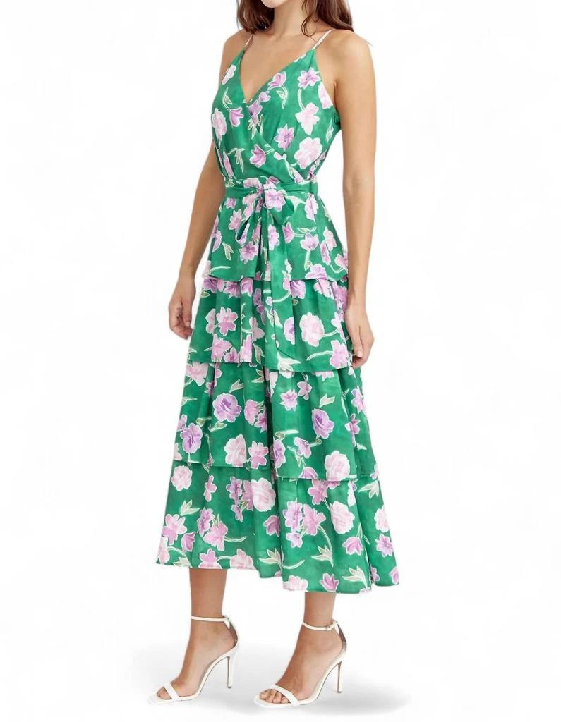 Inez Tiered Maxi Dress - Green Purple (Final Sale) Inez Tiered Maxi Dress - Green Purple (Final Sale)
