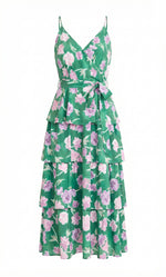 Inez Tiered Maxi Dress - Green Purple (Final Sale) Inez Tiered Maxi Dress - Green Purple (Final Sale)