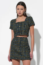 Lauren Tweed High Waisted Skirt - Navy Tweed (Final Sale) Lauren Tweed High Waisted Skirt - Navy Tweed (Final Sale)