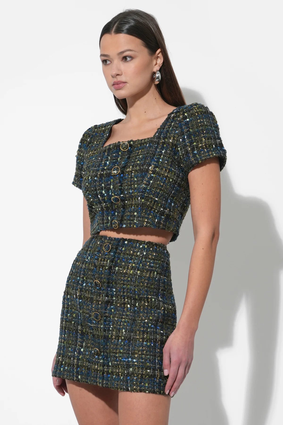 Lauren Tweed Cropped Top - Navy Tweed (Final Sale) Lauren Tweed Cropped Top - Navy Tweed (Final Sale)