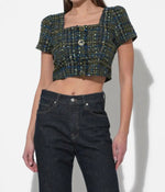 Lauren Tweed Cropped Top - Navy Tweed (Final Sale) Lauren Tweed Cropped Top - Navy Tweed (Final Sale)