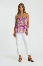 Luna Tiered Ruffle Tank - Violet Yellow Luna Tiered Ruffle Tank - Violet Yellow