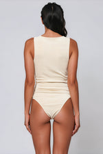 Misha Cowl Neck Knit Bodysuit - Oyster White (Final Sale) Misha Cowl Neck Knit Bodysuit - Oyster White (Final Sale)