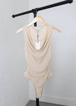 Misha Cowl Neck Knit Bodysuit - Oyster White (Final Sale) Misha Cowl Neck Knit Bodysuit - Oyster White (Final Sale)