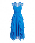 Rosalie Cascading Ruffled Midi Dress - Sea Blue (Final Sale) Rosalie Cascading Ruffled Midi Dress - Sea Blue (Final Sale)