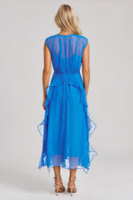 Rosalie Cascading Ruffled Midi Dress - Sea Blue (Final Sale) Rosalie Cascading Ruffled Midi Dress - Sea Blue (Final Sale)