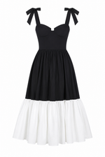 Catalina Midi Dress – Black/Beige (Final Sale) Catalina Midi Dress – Black/Beige (Final Sale)