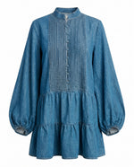 Antonia Chambray Mini Dress - Vintage Antonia Chambray Mini Dress - Vintage