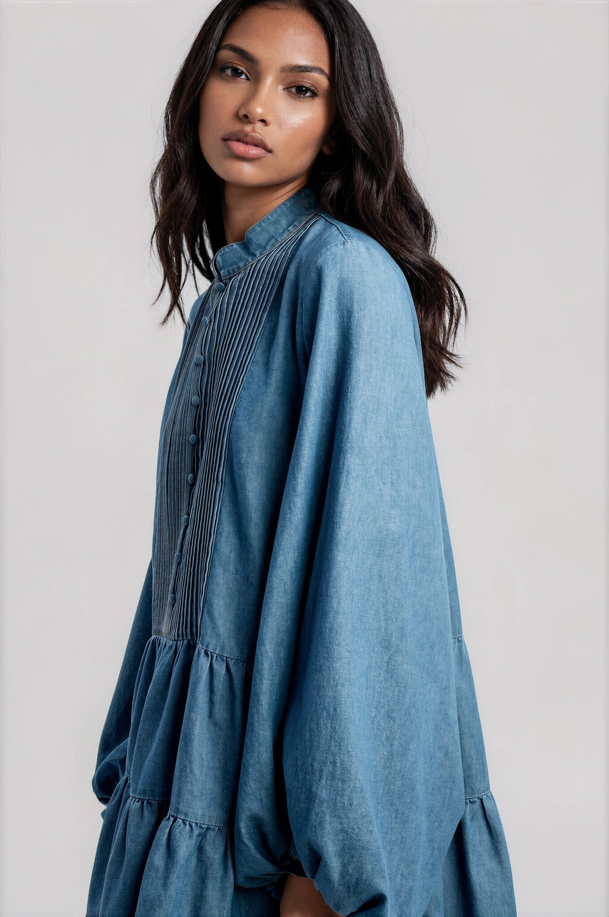 Antonia Chambray Mini Dress - Vintage Antonia Chambray Mini Dress - Vintage