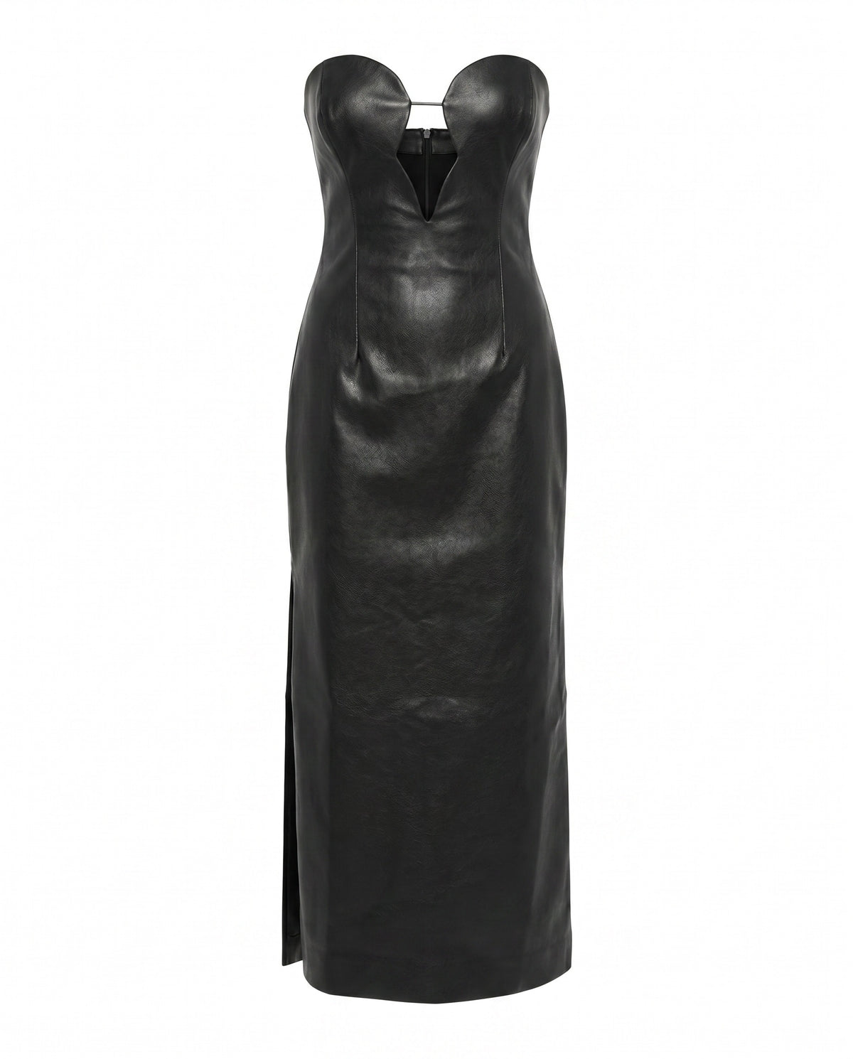 Eleni Vegan Leather Midi Dress - Black (Final Sale) Eleni Vegan Leather Midi Dress - Black (Final Sale)