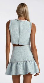 Elina Boucle Mini Skirt - Blue Boucle Elina Boucle Mini Skirt - Blue Boucle