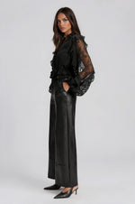 Frill Embroidered Blouse – Black (Final Sale) Frill Embroidered Blouse – Black (Final Sale)