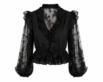 Frill Embroidered Blouse – Black (Final Sale) Frill Embroidered Blouse – Black (Final Sale)