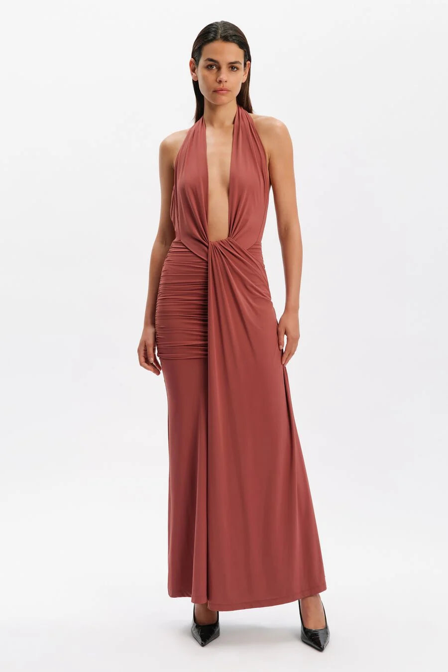 Inez Halter Neck Maxi Dress - Rust Inez Halter Neck Maxi Dress - Rust