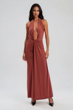Inez Halter Neck Maxi Dress - Rust Inez Halter Neck Maxi Dress - Rust