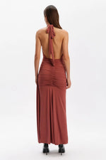 Inez Halter Neck Maxi Dress - Rust Inez Halter Neck Maxi Dress - Rust