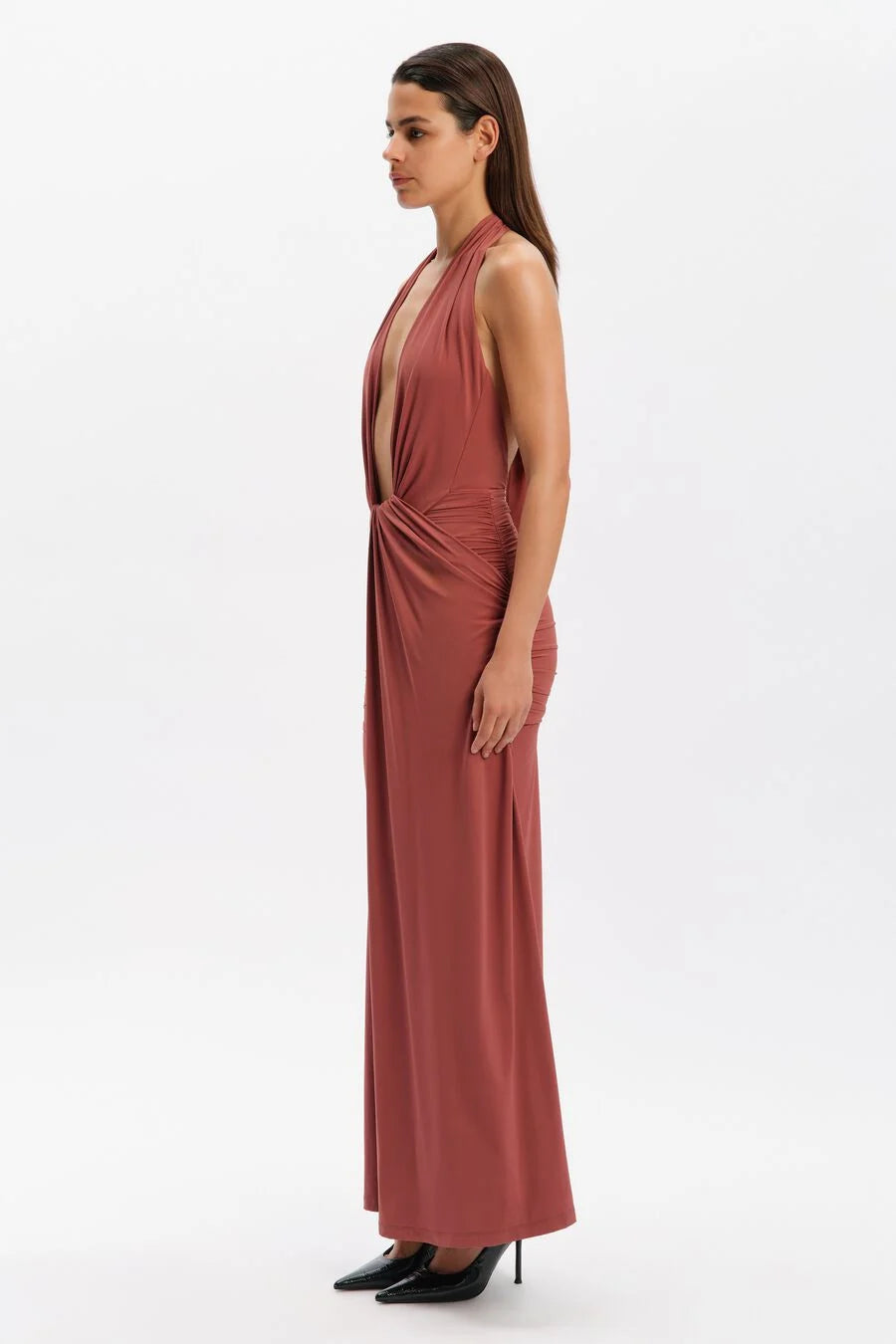 Inez Halter Neck Maxi Dress - Rust Inez Halter Neck Maxi Dress - Rust