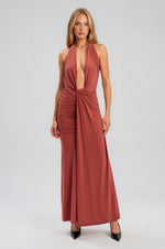 Inez Halter Neck Maxi Dress - Rust Inez Halter Neck Maxi Dress - Rust