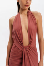 Inez Halter Neck Maxi Dress - Rust Inez Halter Neck Maxi Dress - Rust