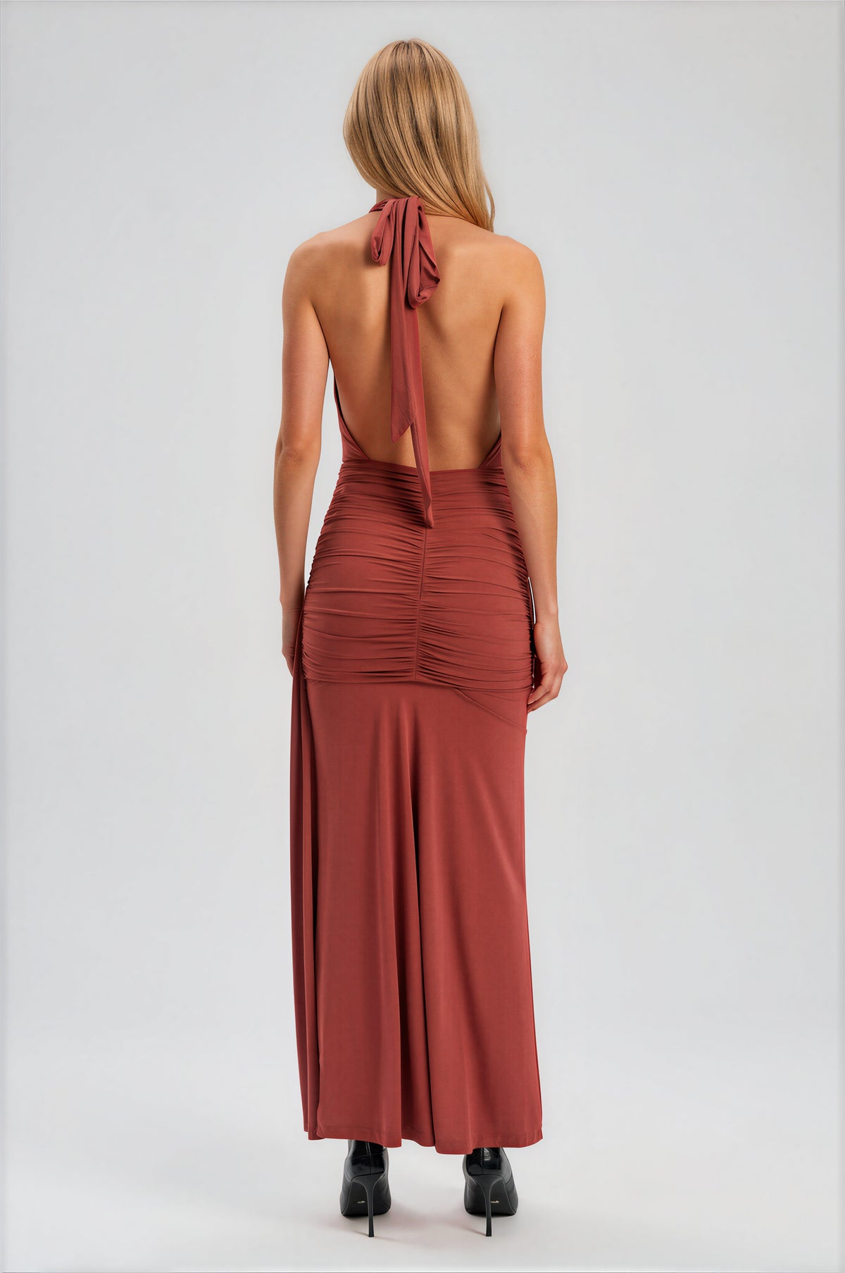 Inez Halter Neck Maxi Dress - Rust Inez Halter Neck Maxi Dress - Rust