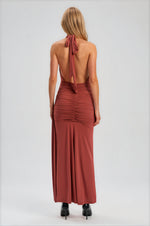 Inez Halter Neck Maxi Dress - Rust Inez Halter Neck Maxi Dress - Rust