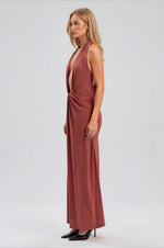 Inez Halter Neck Maxi Dress - Rust Inez Halter Neck Maxi Dress - Rust