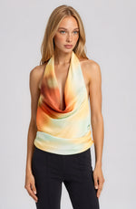 Monet Halter Cowl Neck Top - Sunrise Monet Halter Cowl Neck Top - Sunrise