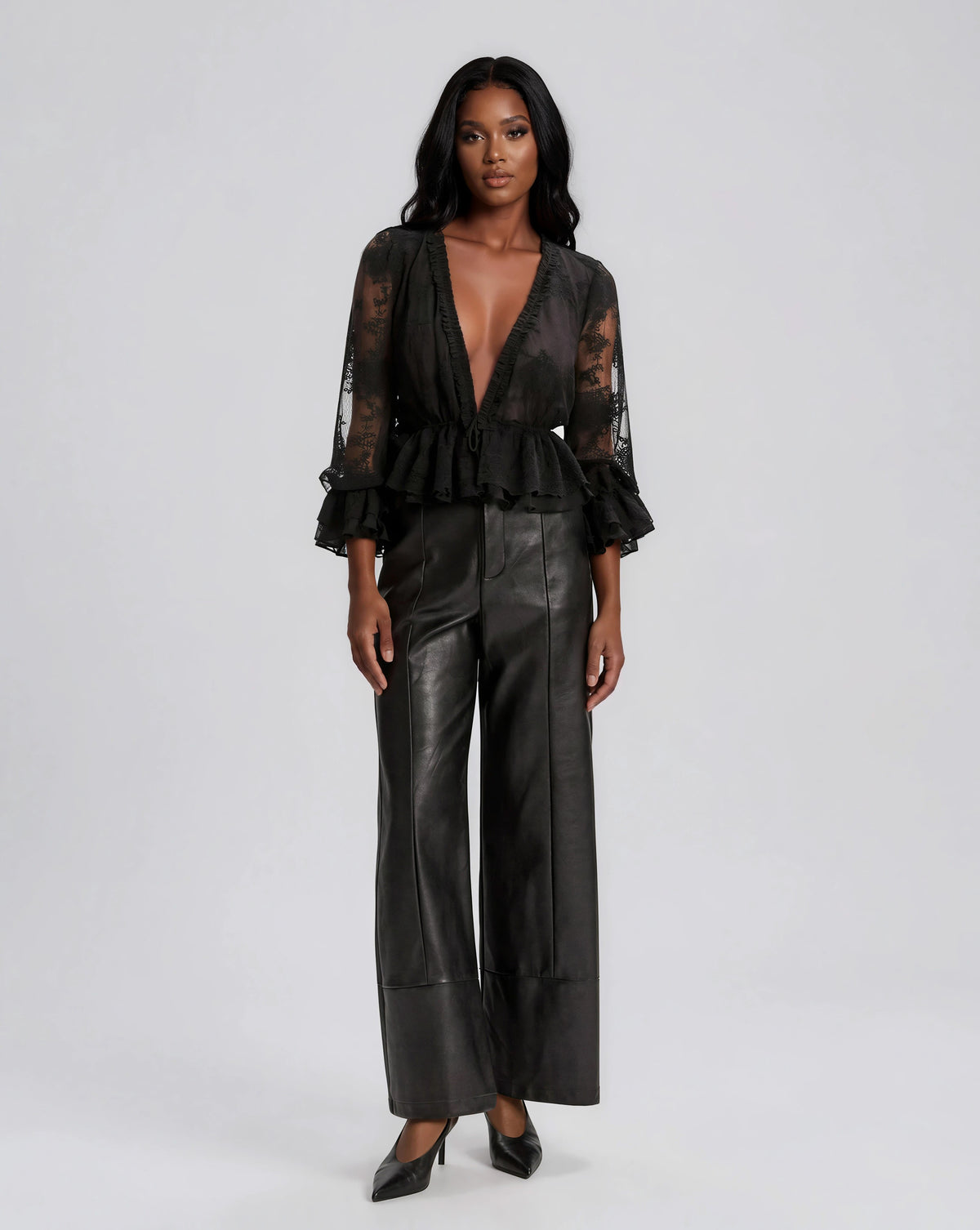 Natoli Embroidered Mesh Blouse – Black (Final Sale) Natoli Embroidered Mesh Blouse – Black (Final Sale)