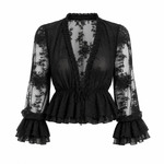 Natoli Embroidered Mesh Blouse – Black (Final Sale) Natoli Embroidered Mesh Blouse – Black (Final Sale)