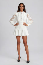 Embroidered Mini Dress – Orchid White (Final Sale) Embroidered Mini Dress – Orchid White (Final Sale)