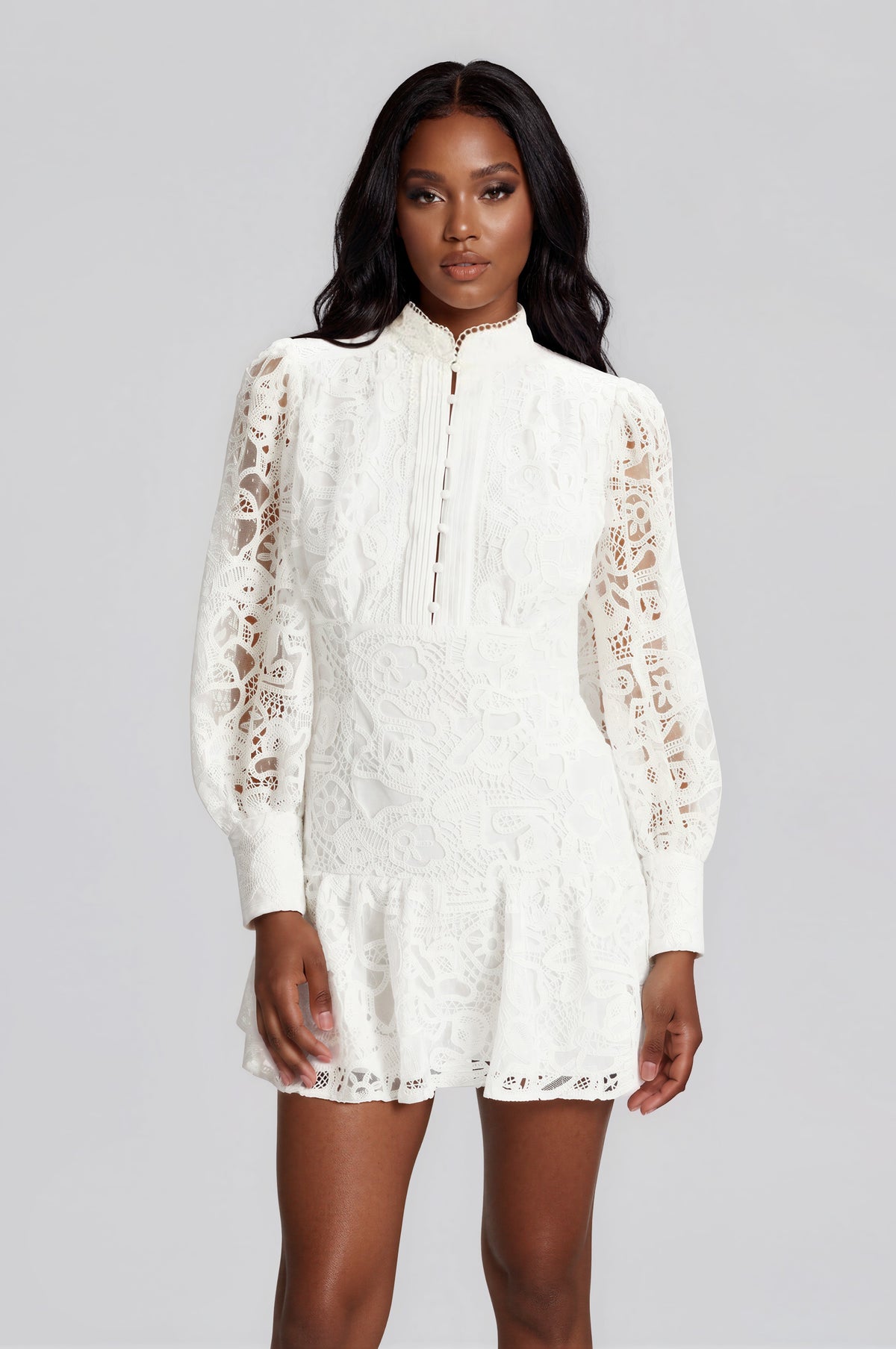 Embroidered Mini Dress – Orchid White (Final Sale) Embroidered Mini Dress – Orchid White (Final Sale)
