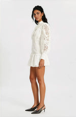 Embroidered Mini Dress – Orchid White (Final Sale) Embroidered Mini Dress – Orchid White (Final Sale)