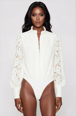 Remy Lace Bodysuit – Orchid White (Final Sale) Remy Lace Bodysuit – Orchid White (Final Sale)