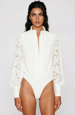 Remy Lace Bodysuit – Orchid White (Final Sale) Remy Lace Bodysuit – Orchid White (Final Sale)