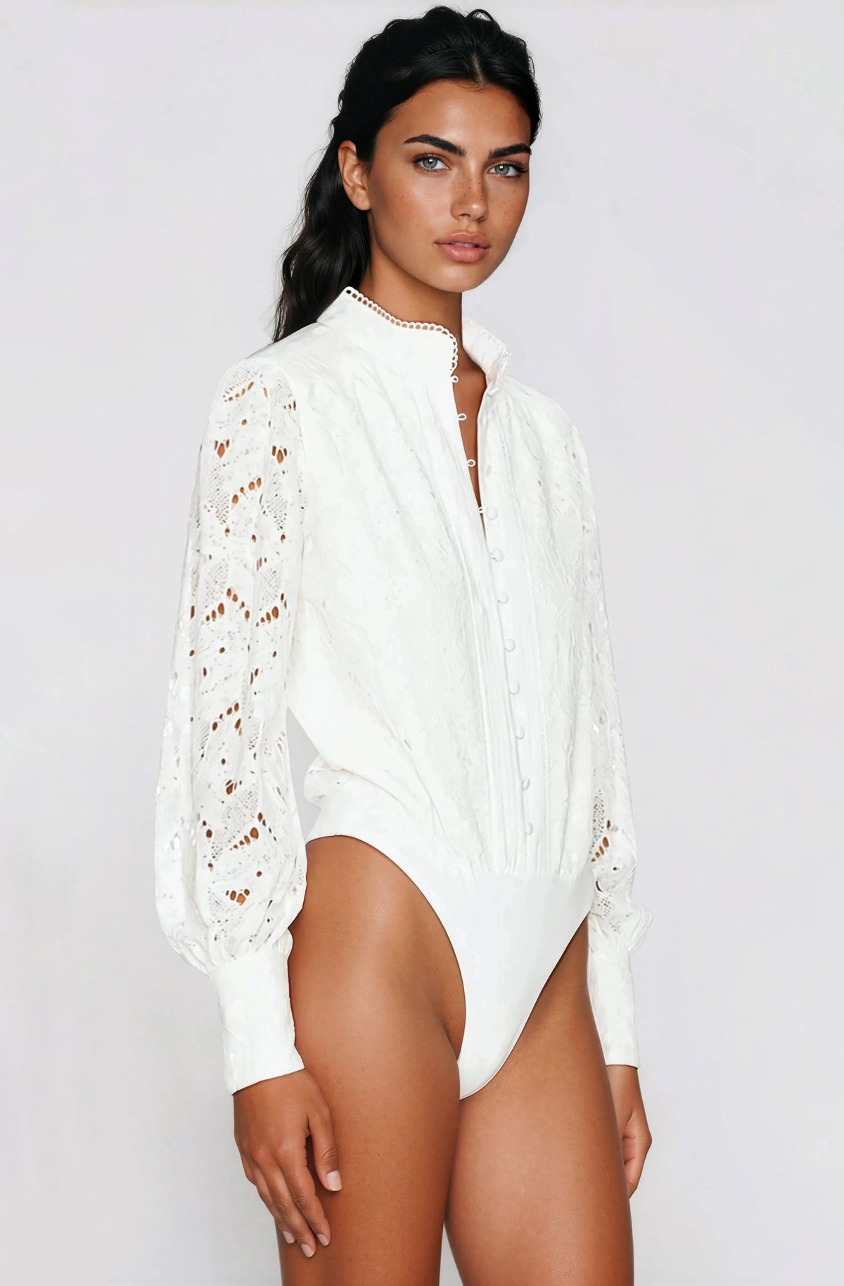 Remy Lace Bodysuit – Orchid White (Final Sale) Remy Lace Bodysuit – Orchid White (Final Sale)