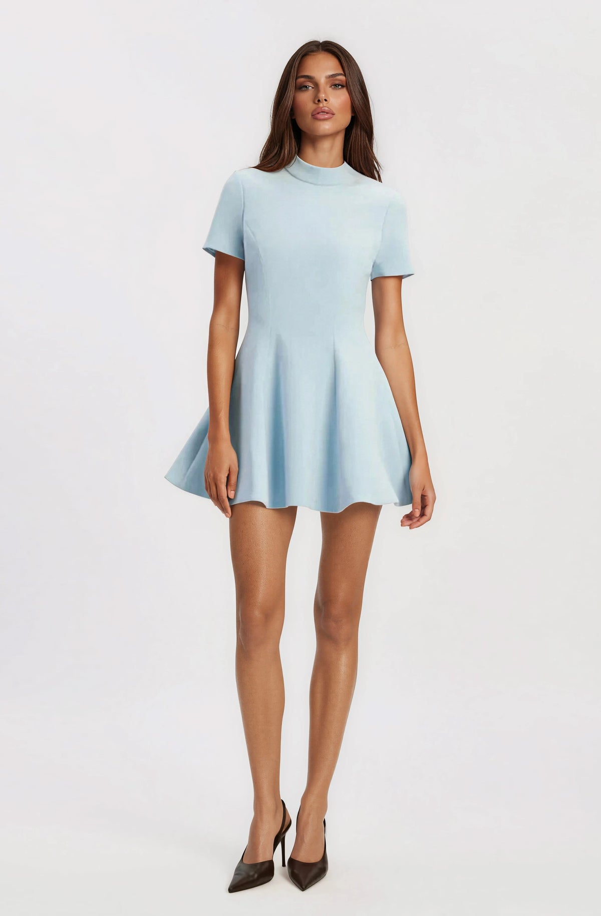 Zephyra Collar Mini Dress – Soft Blue (Final Sale) Zephyra Collar Mini Dress – Soft Blue (Final Sale)
