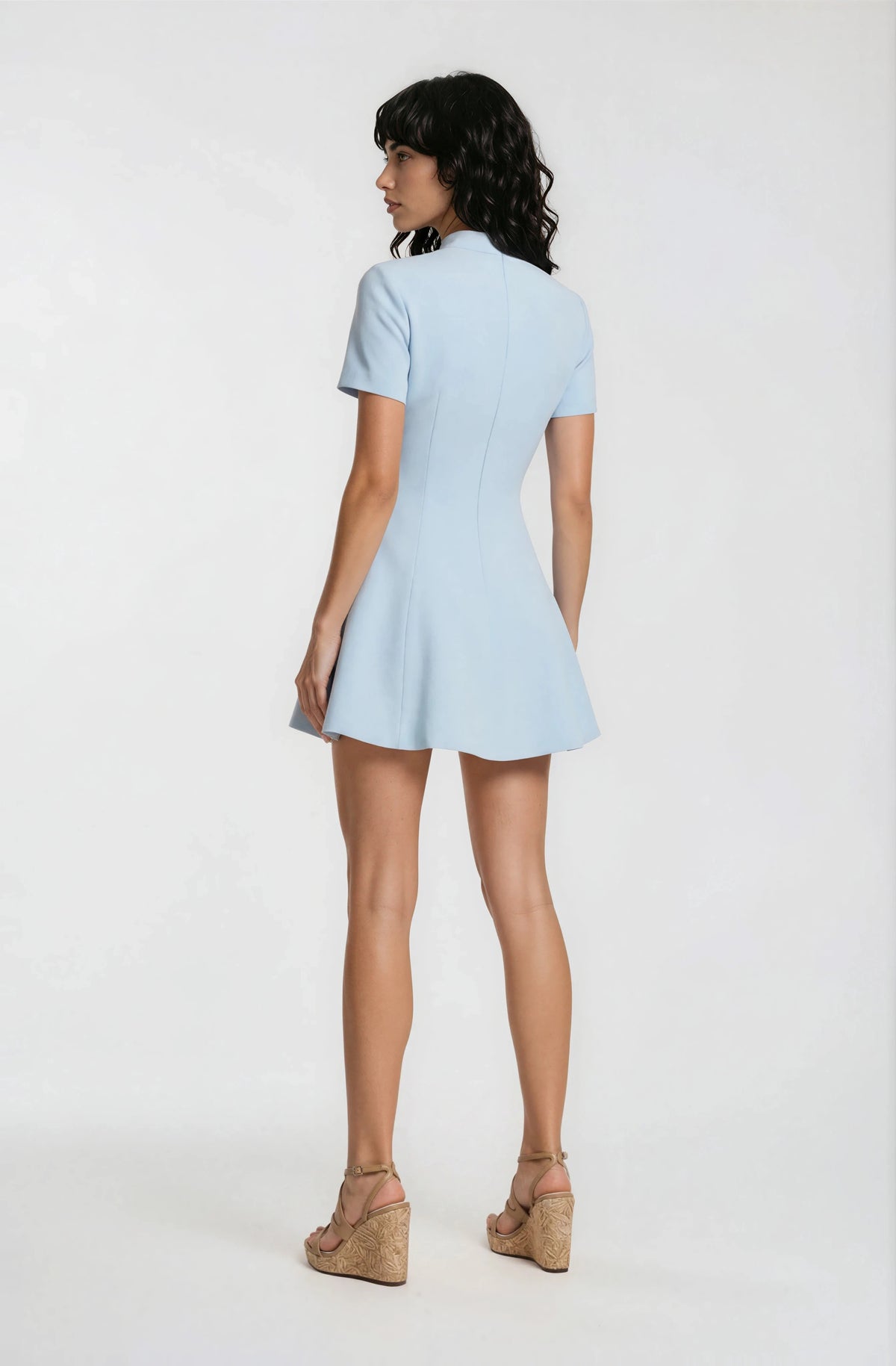 Zephyra Collar Mini Dress – Soft Blue Zephyra Collar Mini Dress – Soft Blue