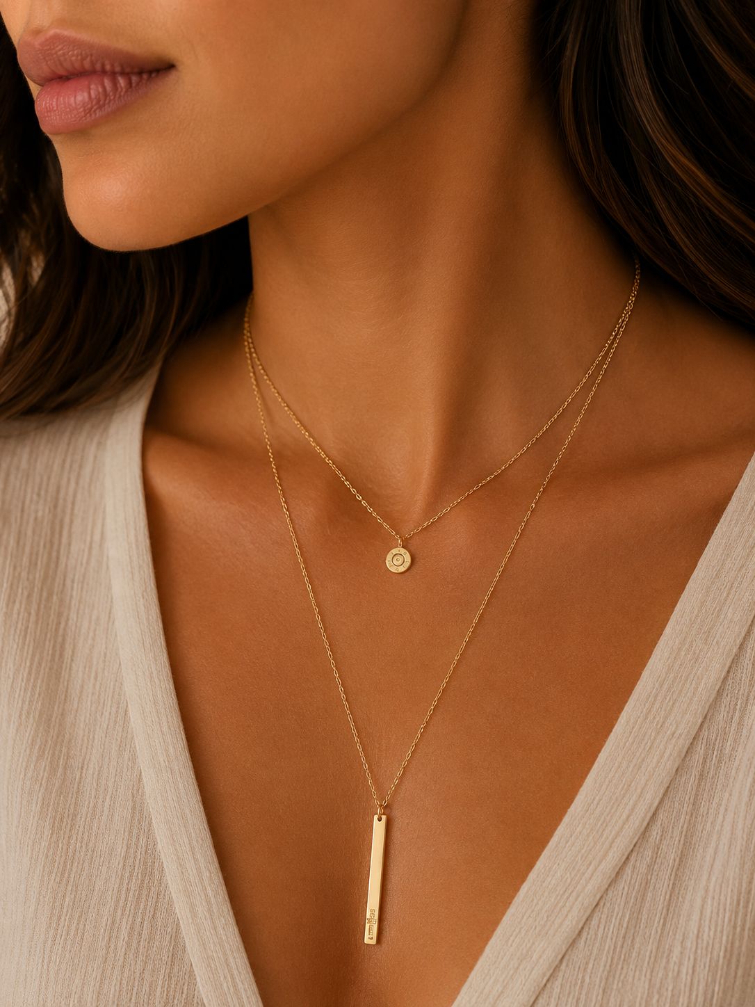 Layered Bullet Peace Necklace Layered Bullet Peace Necklace
