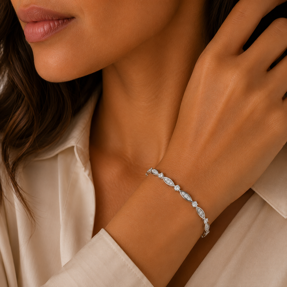 Belle Étoile Marquise Sterling Silver Bangle Belle Étoile Marquise Sterling Silver Bangle