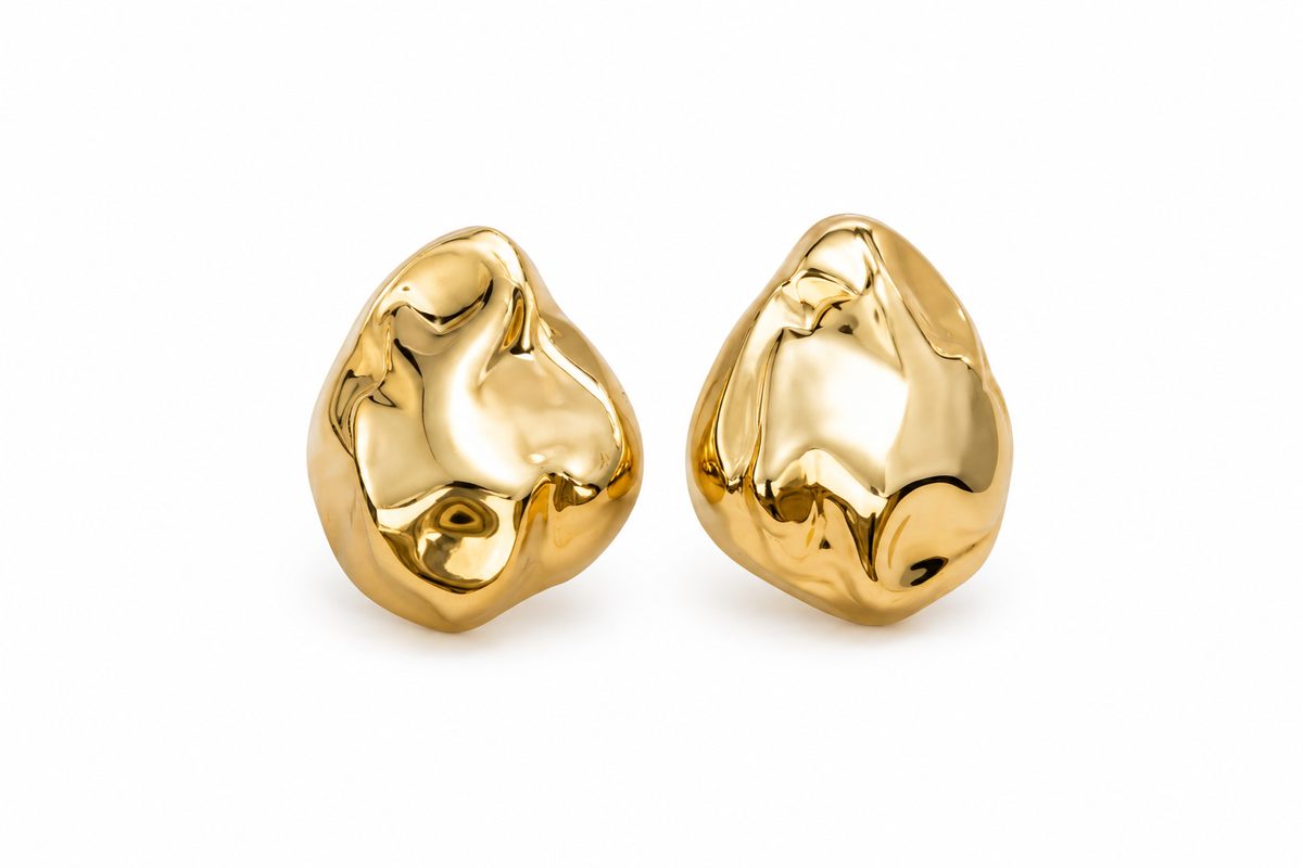 Giselle Dented Dome Earrings Giselle Dented Dome Earrings